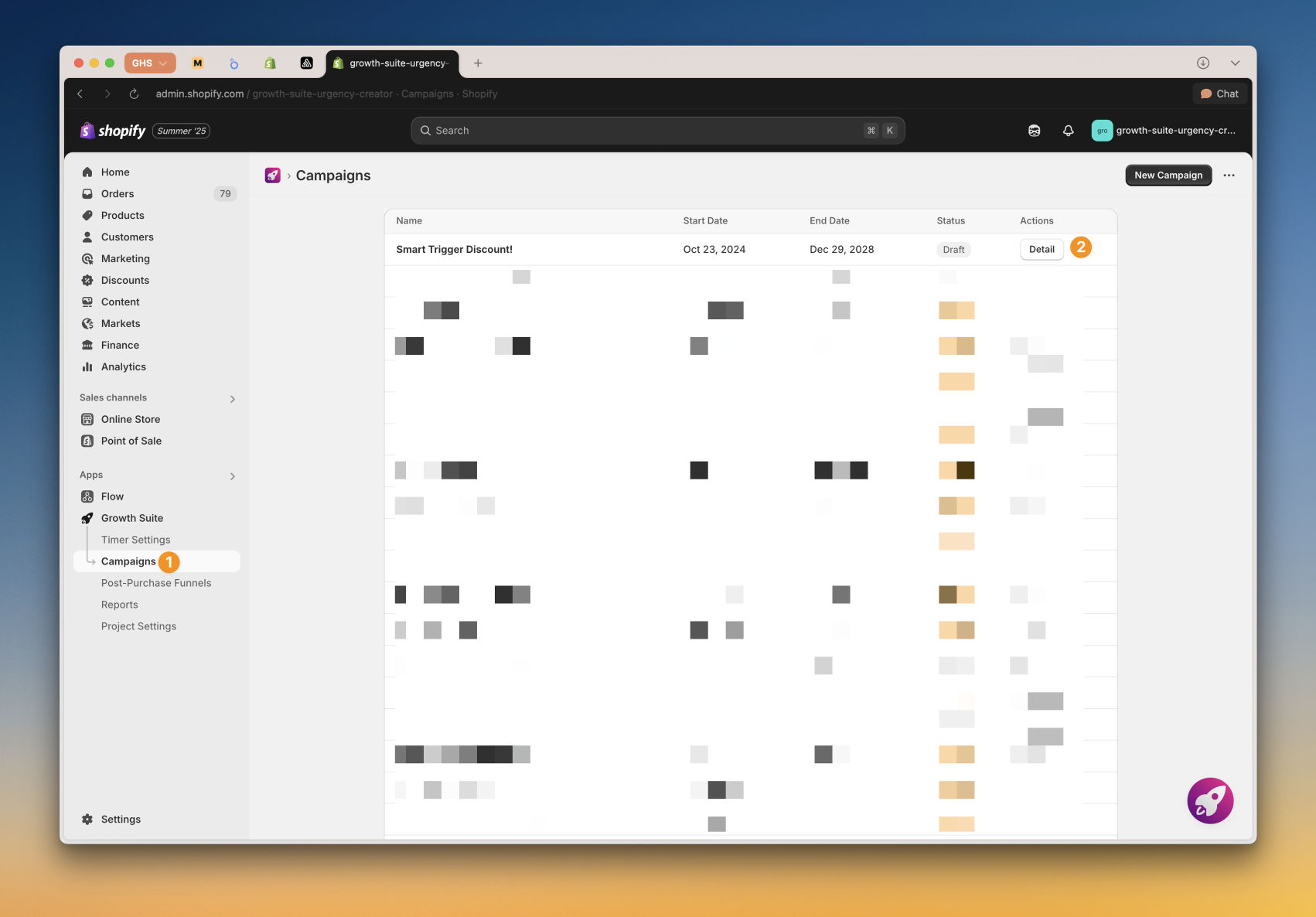 Growth Suite Shopify Discount Campaign Detail