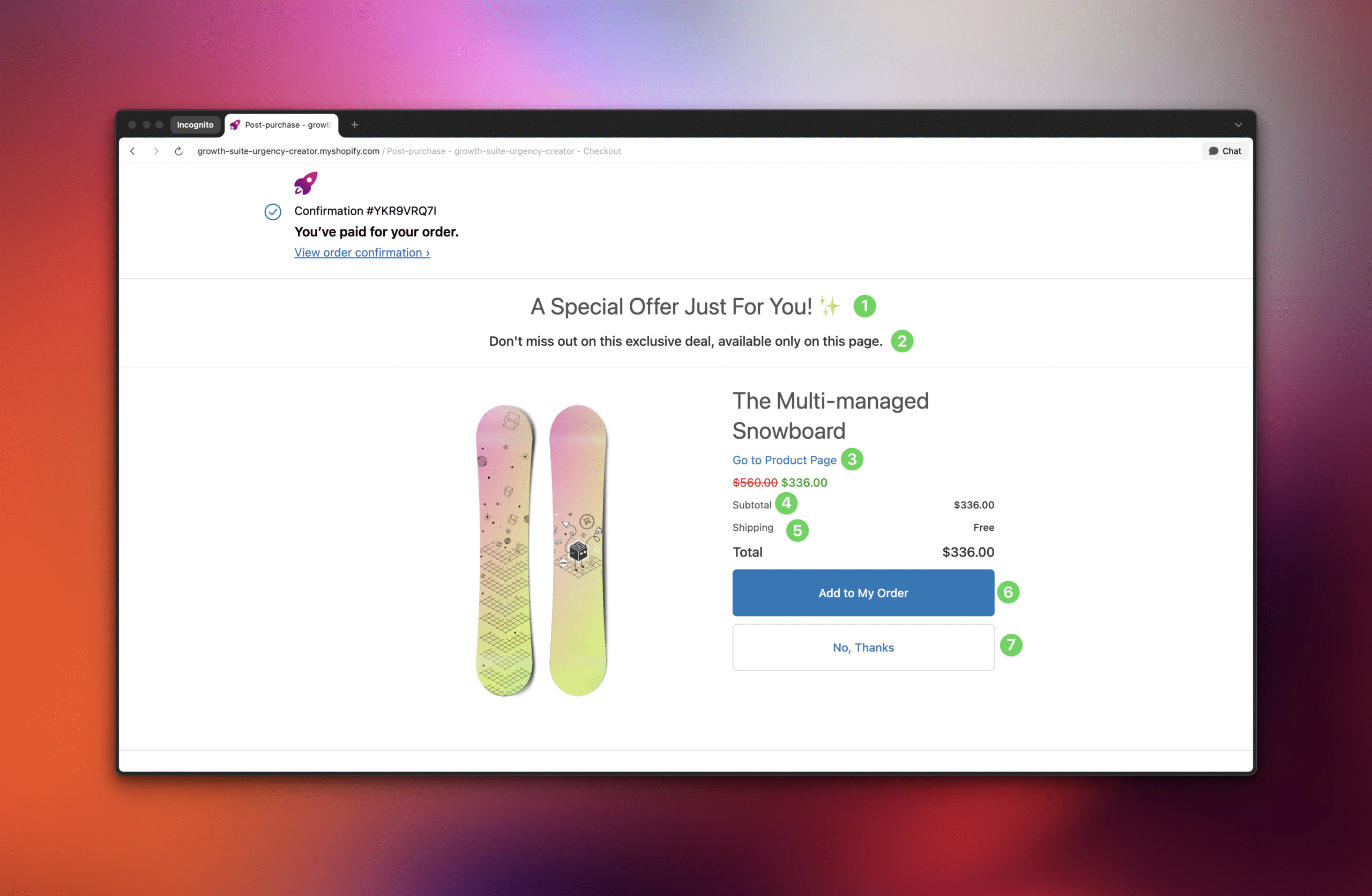 Growth Suite Post Purchase Upsell Offers Preview